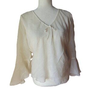 Vintage BOB MACKIE Studio Ruffled Blouse/ Off-White/ MED